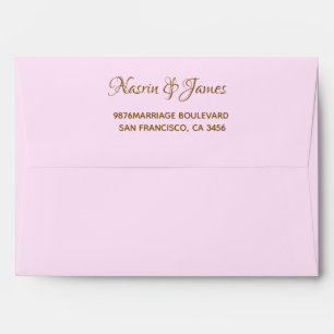 Enveloppe Adresse de Retour Lumière Émeraude Rose