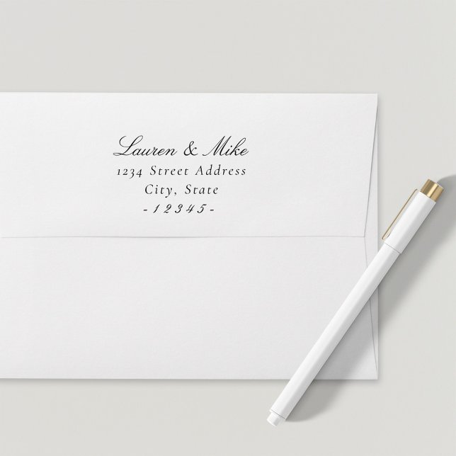 Enveloppe Adresse de retour Mariage classique (Créateur téléchargé)