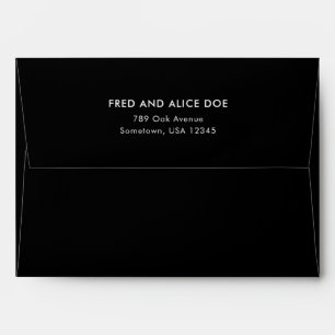 Enveloppe Adresse de retour minimale du Mariage noir et blan