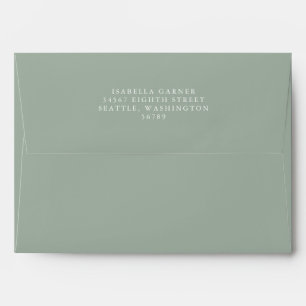 Enveloppe Adresse de Retour Minimaliste Classique Vert Sauge