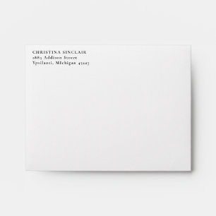 Enveloppe Adresse de retour minimaliste Gauche alignée Toute