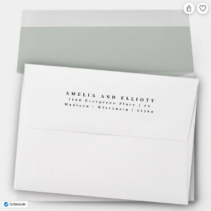 Enveloppe Adresse de retour moderne en gris clair clair 5x7