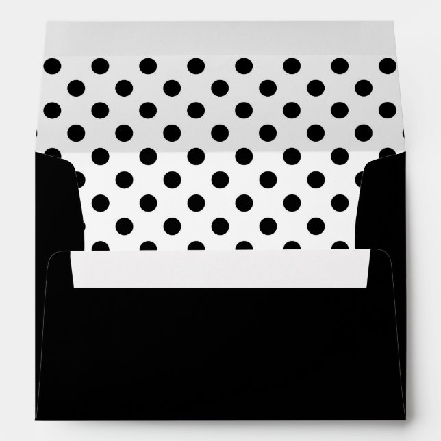 Enveloppe Adresse de retour moderne en noir et blanc (Dos (Bas))