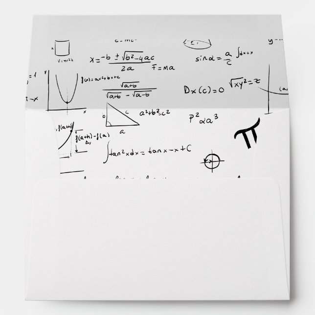 Enveloppe Adresse de retour moderne Math Motif Graduation (Dos (Bas))