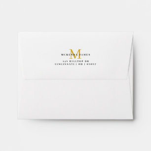 Enveloppe Adresse de Retour Monogramme Moderne Noi