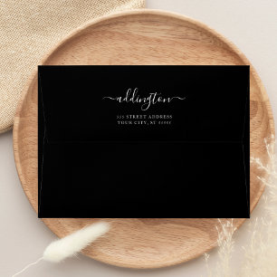 Enveloppe Adresse de retour noire Mariage manuscrit 5x7