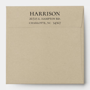 Enveloppe Adresse de retour papier Kraft