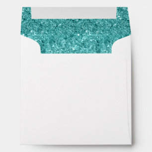 Enveloppe Adresse de retour, Parties scintillant bleue Carré