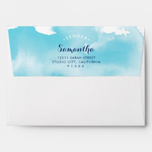 Enveloppe ADRESSE DE RETOUR PERSONNALISÉE AQUATIE design
