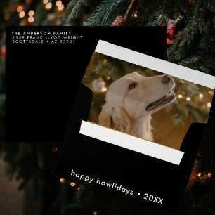 Enveloppe Adresse de retour personnalisée Chien photo Noël