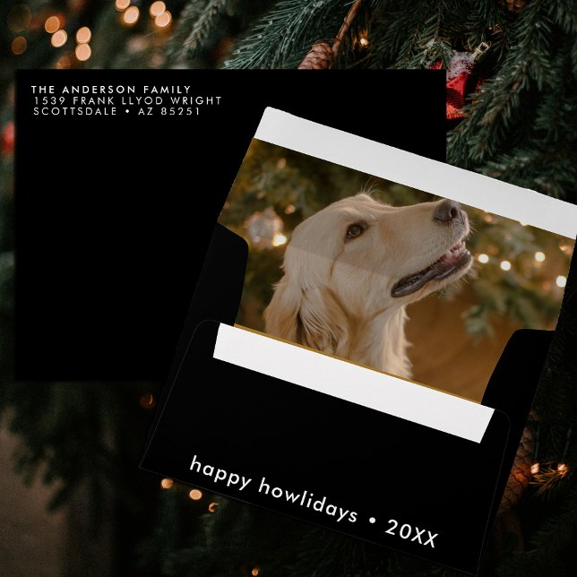 Enveloppe Adresse de retour personnalisée Chien photo Noël (Créateur téléchargé)