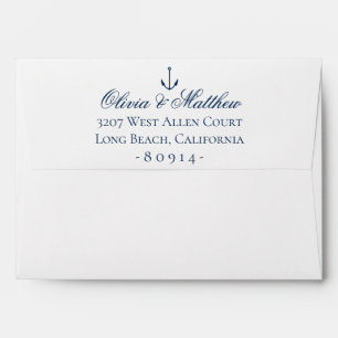 Enveloppe Adresse de retour personnalisée nautique chic de