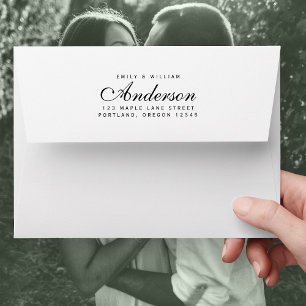 Enveloppe Adresse de Retour Personnalisée Nom de Famille Cou