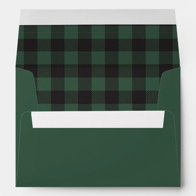 Enveloppe Adresse de retour personnalisée Plaid de buffle ve (Dos (Bas))