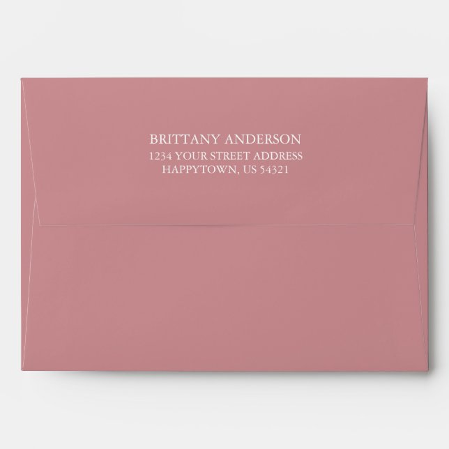 Enveloppe Adresse de retour personnalisée Rose Gold Invitati (Dos (Haut rabat))