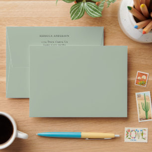 Enveloppe Adresse de retour personnalisée verte minimale sim
