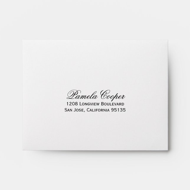 Enveloppe Adresse de retour pour RSVP (Devant)