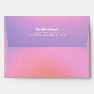 Enveloppe Adresse de Retour Rose Lavande Violet Rétro Tendan