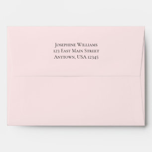 Enveloppe Adresse de retour rose pâle A7 5x7
