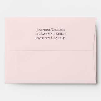 Enveloppe Adresse de retour rose pâle A7 5x7