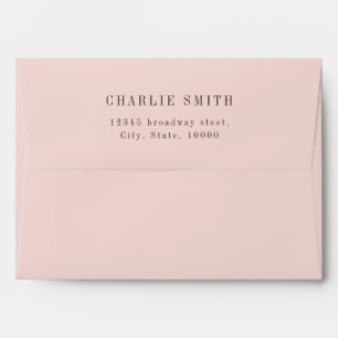 Enveloppe Adresse de Retour Rose Pâle Élégante