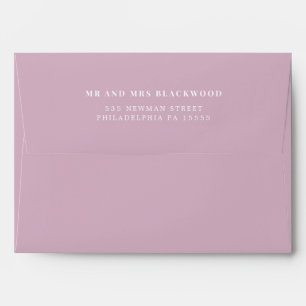 Enveloppe Adresse de retour rose poudrée minimale