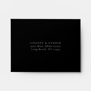 Enveloppe Adresse de retour RSVP noire