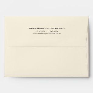 Enveloppe Adresse de Retour Sable Élégant Intemporel