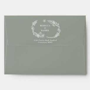 Enveloppe Adresse de retour Sage Green String Lights
