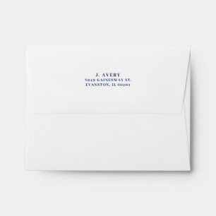 Enveloppe Adresse de retour Simple Classique Bleu Nuit