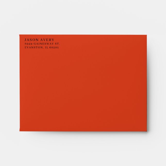Enveloppe Adresse de retour simple classique coquelicot alig (Devant)