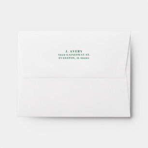 Enveloppe Adresse de retour simple classique vert chasseur