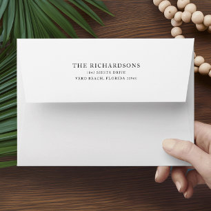 Enveloppe Adresse de retour simple et élégante 5x7