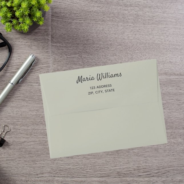 Enveloppe Adresse de retour vert sauge A7 (Créateur téléchargé)