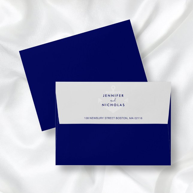 Enveloppe Adresse du Mariage d'Ancres nautiques moderne (Créateur téléchargé)