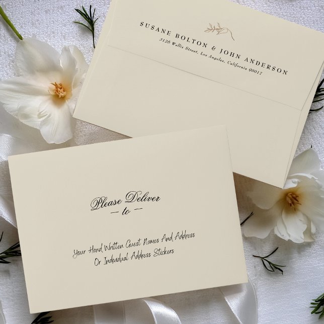 Enveloppe Adresse du Mariage de la crème et de la couronne d (Créateur téléchargé)