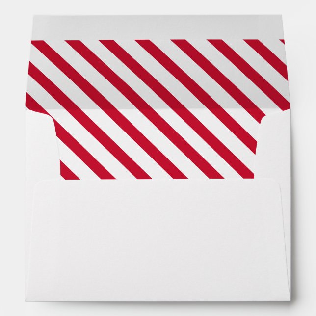 Enveloppe Adresse en bande diagonale rouge et blanche de Noë (Dos (Bas))