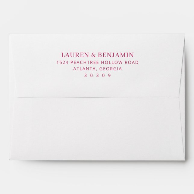 Enveloppe Adresse minimaliste rose élégante (Dos (Haut rabat))