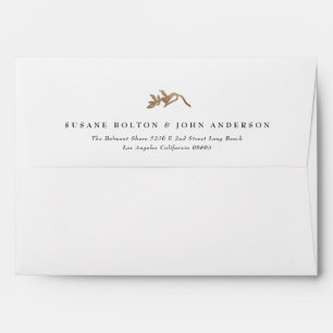 Enveloppe Adresse officielle du Mariage de couronnes blanche