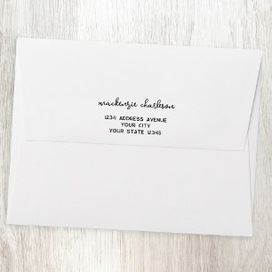 Enveloppe Adresse personnalisée de script moderne simple