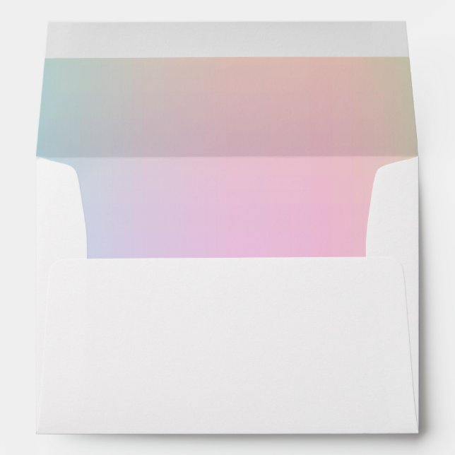 Enveloppe Adresse personnalisée rose Iridescente sur le dos (Dos (Bas))