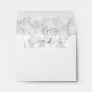 Enveloppe Adresse pré-imprimée du Marbre blanc moderne RSVP