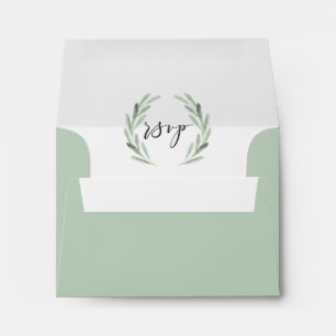 Enveloppe Adresse Pré-Imprimée par guirlande RSVP de branc