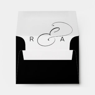 Enveloppe Adresse pré-imprimée simple du Mariage Monogramme 