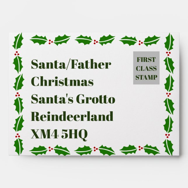 Enveloppe Adresse préimprimée du Père Noël (Devant)