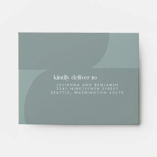 Enveloppe Adresse RSVP Turquoise minimaliste géométrique mod
