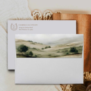 Enveloppe adressée de mariage western campagne