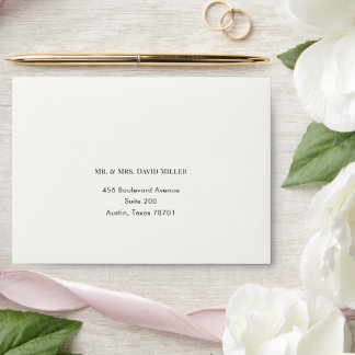 Enveloppe Adresses de mariage à typographie moderne minimali