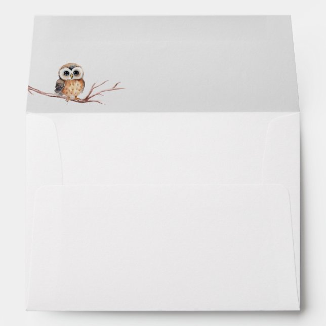 Enveloppe Adventure Await Woodland Bear Baby shower (Dos (Bas))