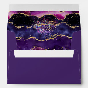 Enveloppe Agate des séquences violet foncé et or